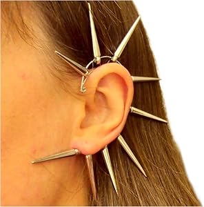 Amazon.com: Spiked Ear Cuff Handmade Silver Large Punk Rock Ear
